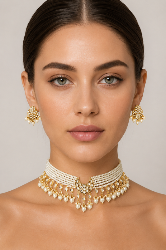 Chandrikaa Pearl Kundan Choker