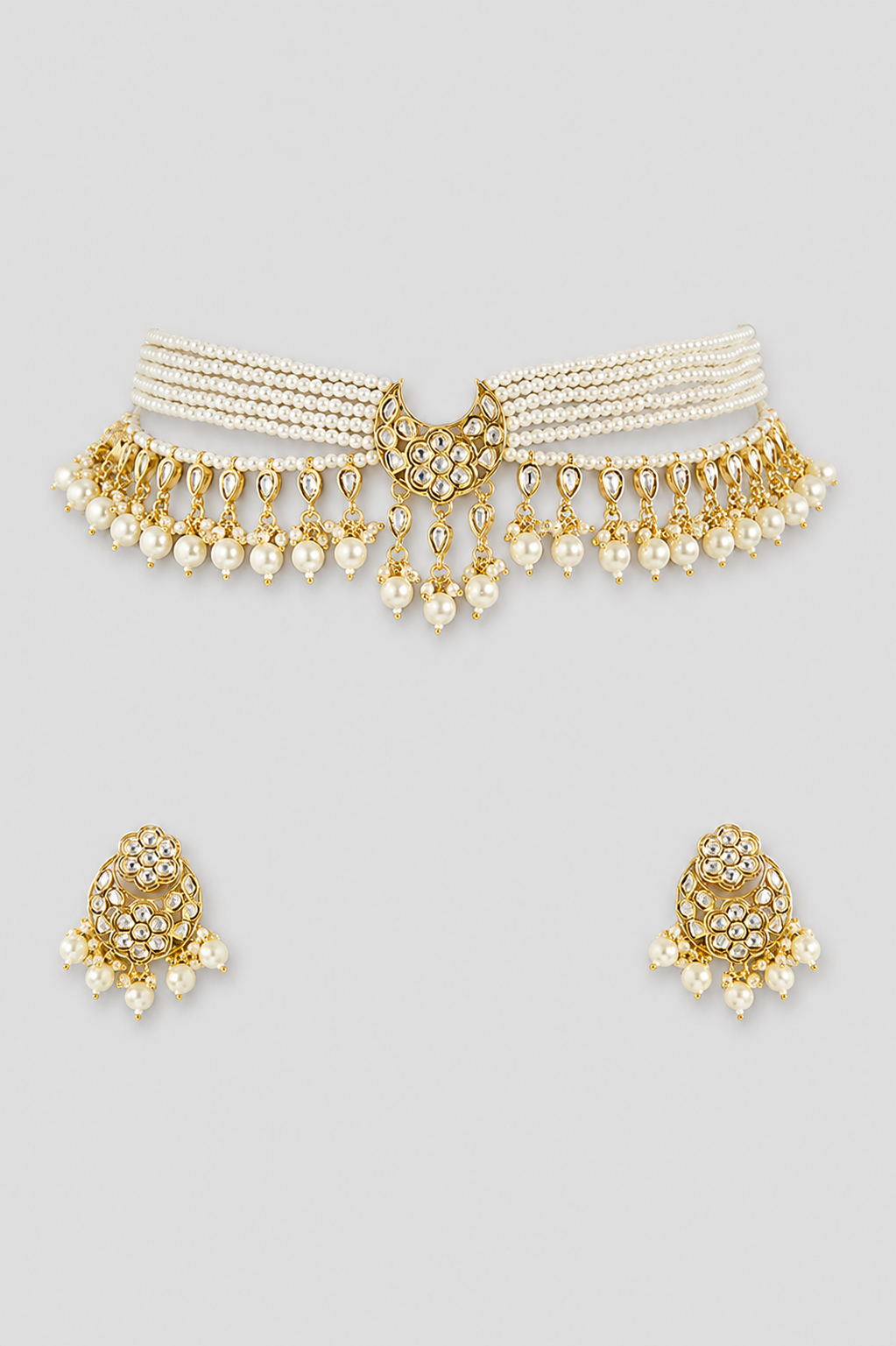 Chandrikaa Pearl Kundan Choker