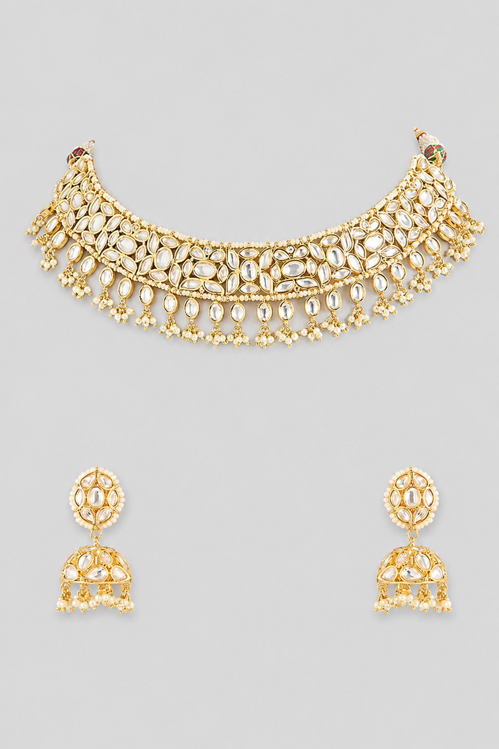 Swarnikaa Gold Finish Kundan Necklace Set