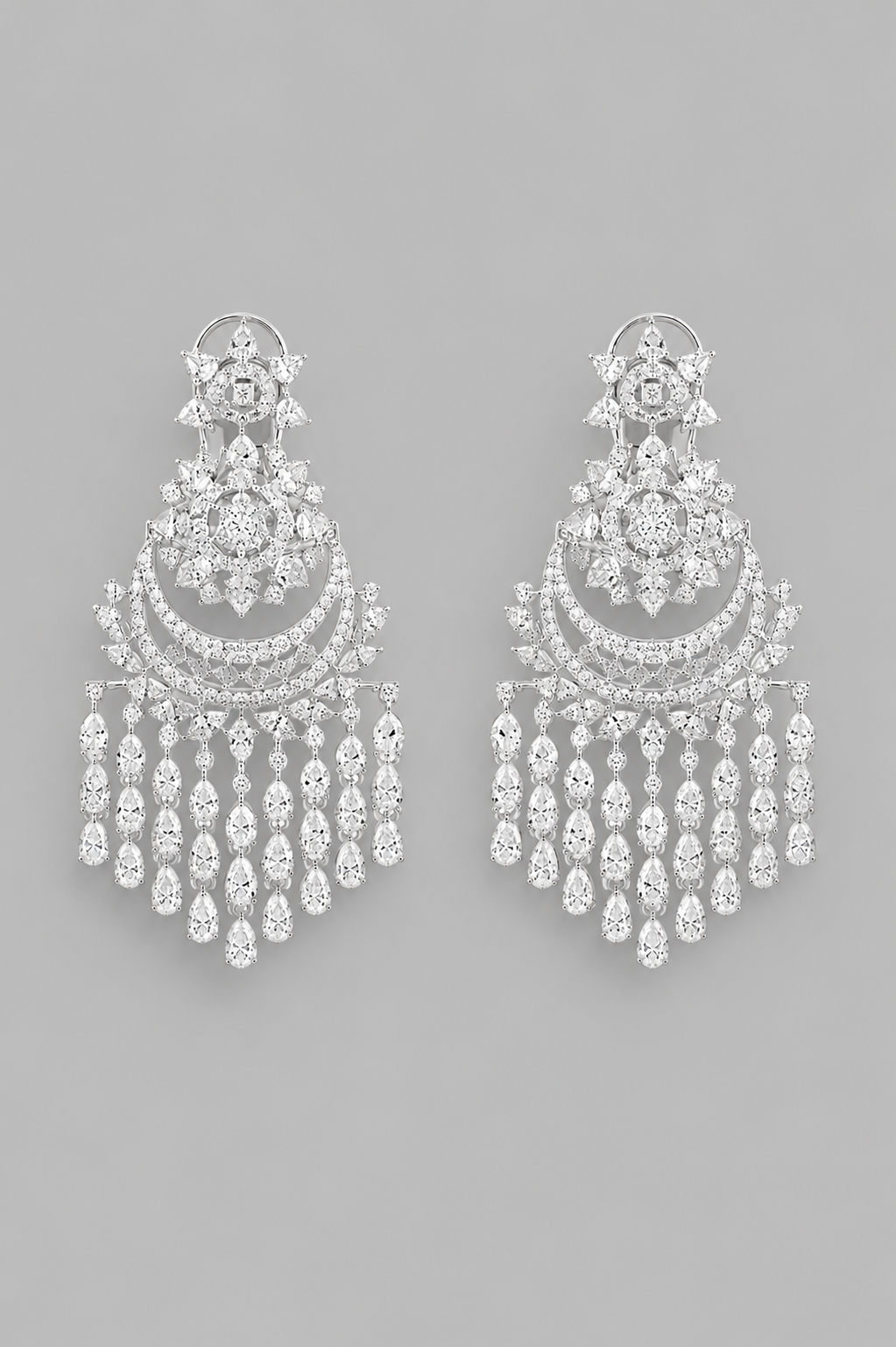 Eshita White Finish Diamond Earrings