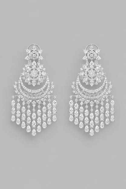 Eshita White Finish Diamond Earrings