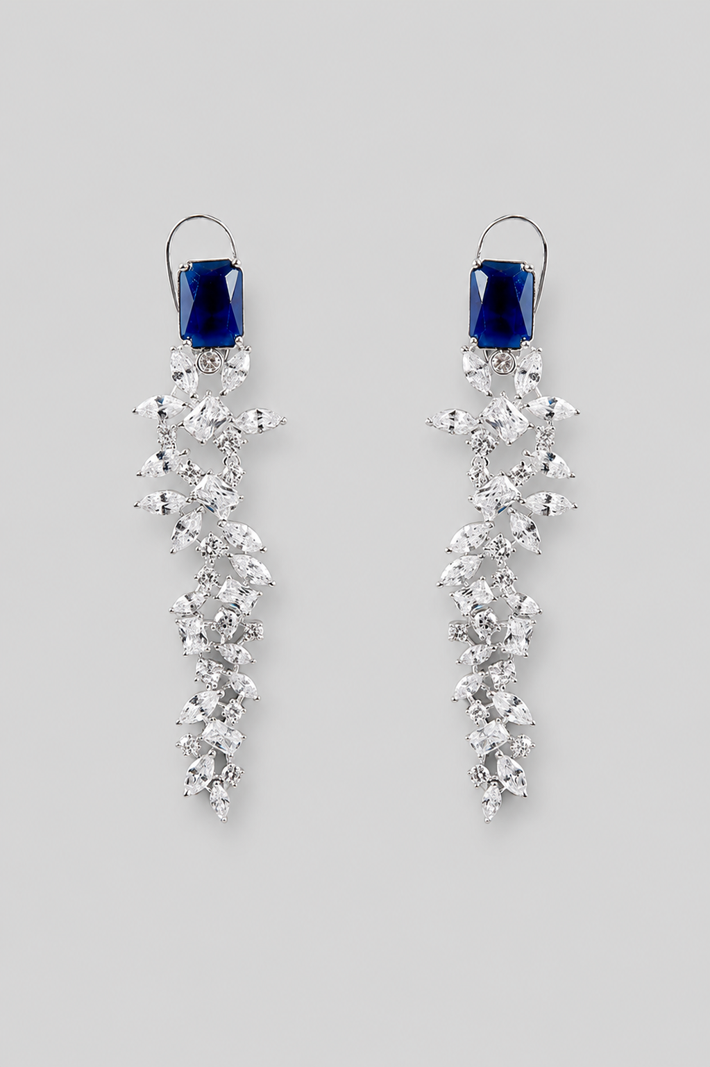 Iraaya Sapphire White Finish Diamond Earrings