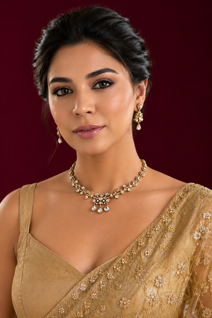 Prishali Gold Plated Kundan Necklace Set
