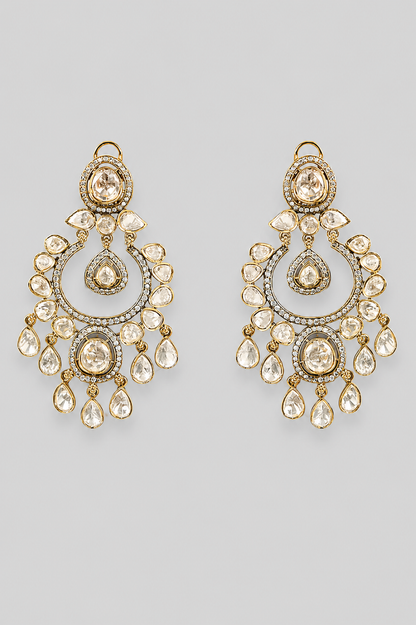 Yashvi Two Tone Finish Polki Chandbalis