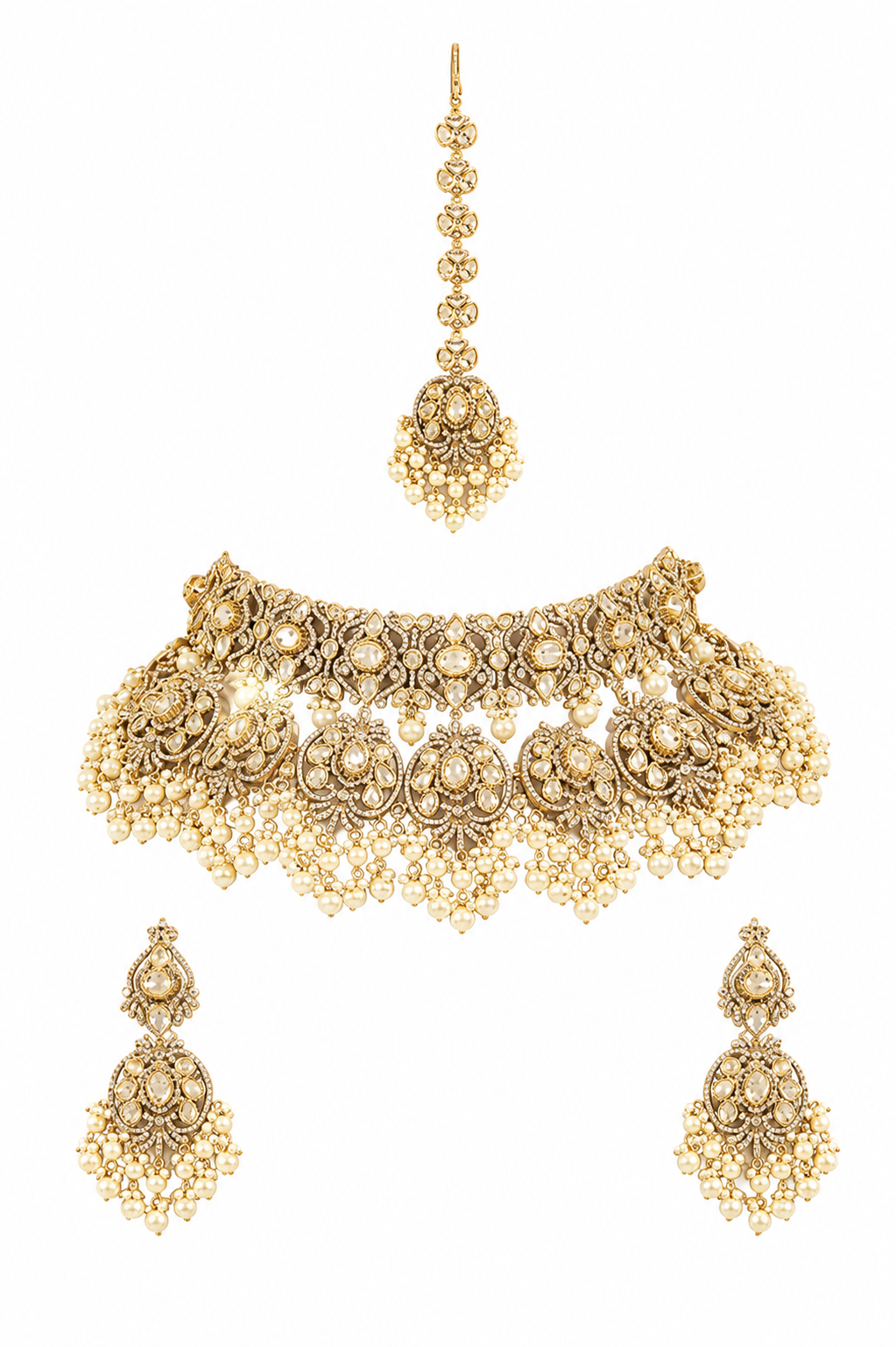 Advika Two Tone Finish Polki Bridal Set
