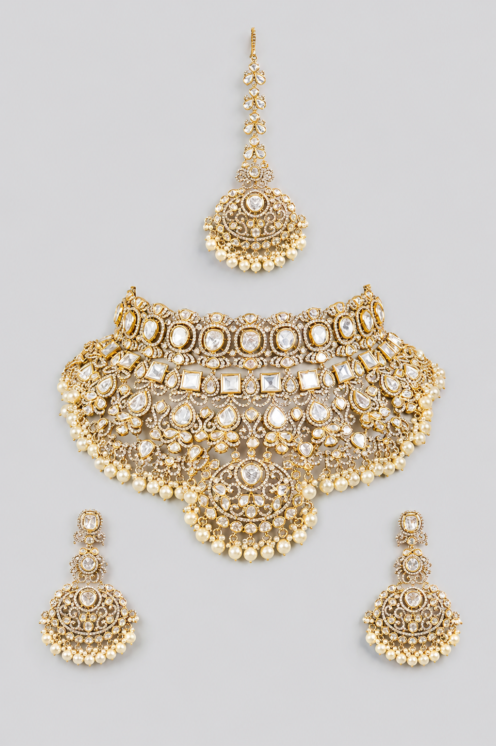 Mrinalini Two Tone Finish Polki Bridal Set