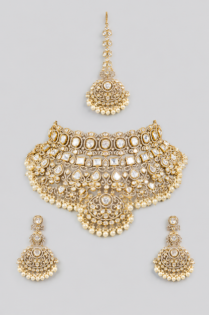 Mrinalini Two Tone Finish Polki Bridal Set