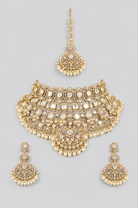 Mrinalini Two Tone Finish Polki Bridal Set