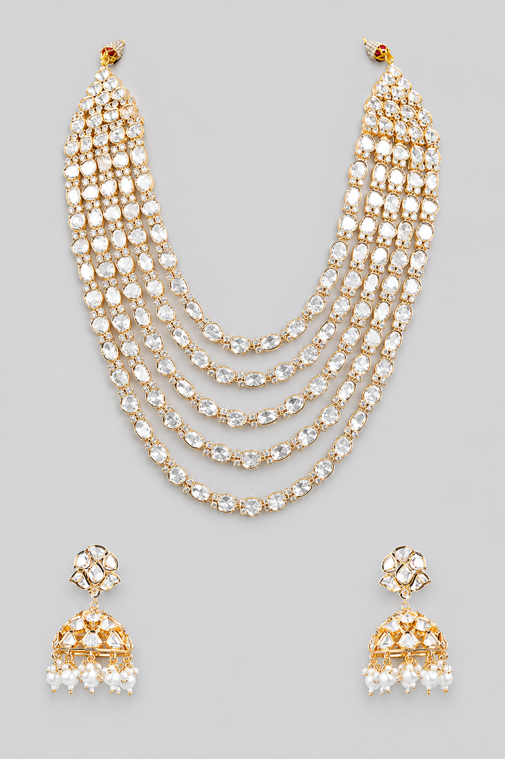 Ruhani Gold Finish Kundan Long Set