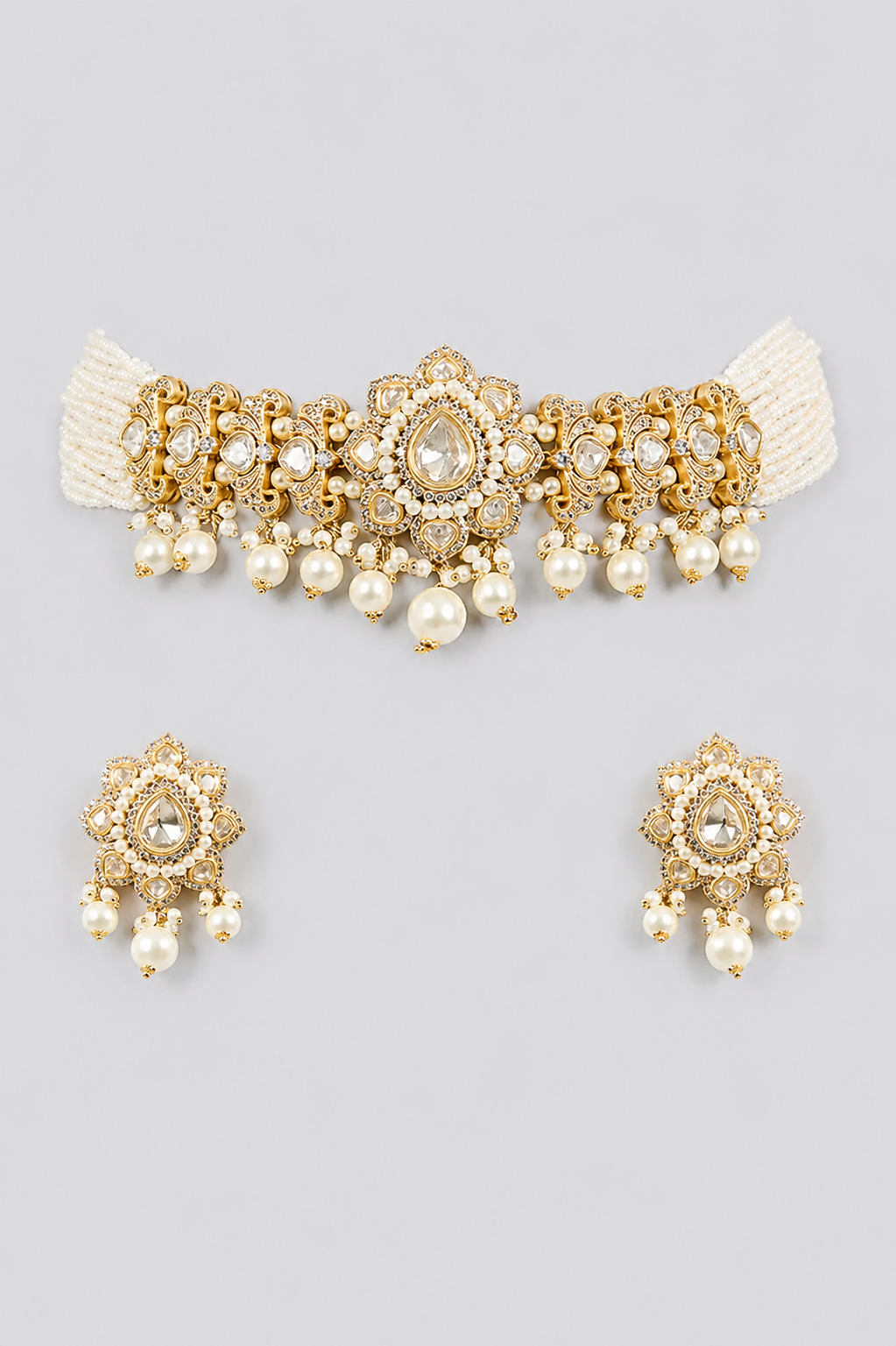 Sharvani Pearl Kundan Choker