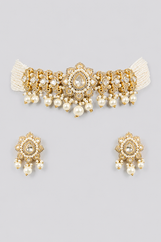 Sharvani Pearl Kundan Choker