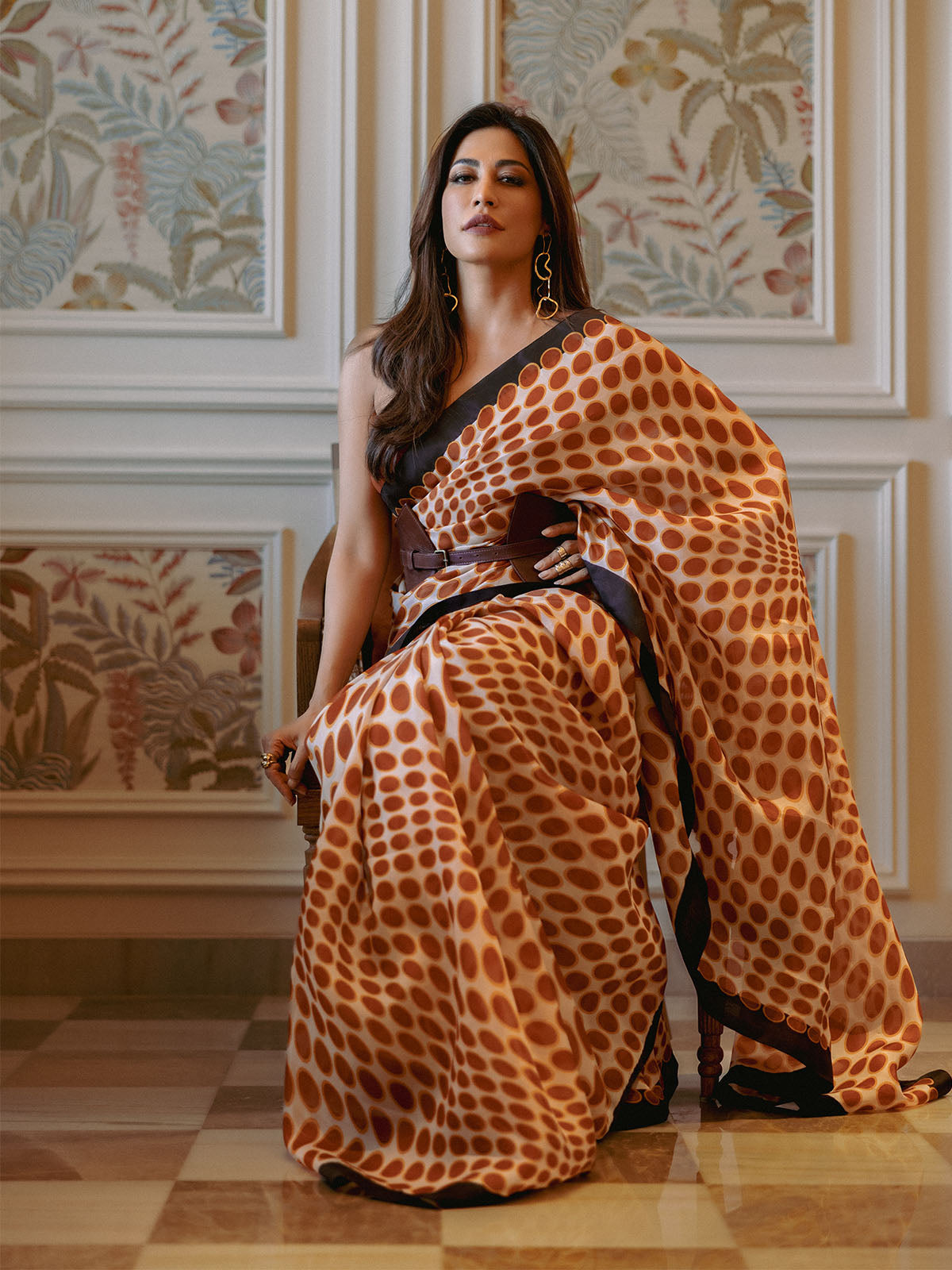 Ochre Poppy Saree