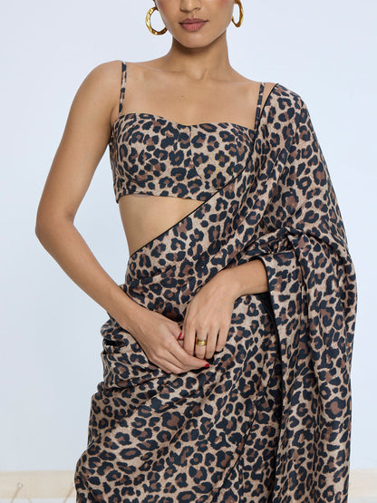 The Cheetah Print Saree