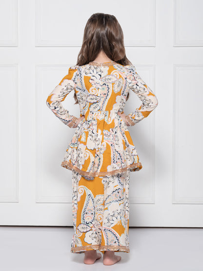 Yellow Paisley - A Yellow Rayon Suit for Girls