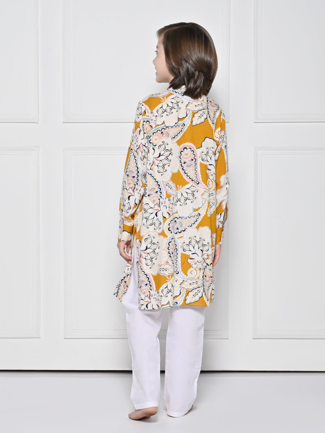 Yellow paisley - A Yellow Kurta set for boys