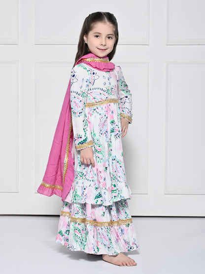 SIYA - A White Rayon Suit for Girls