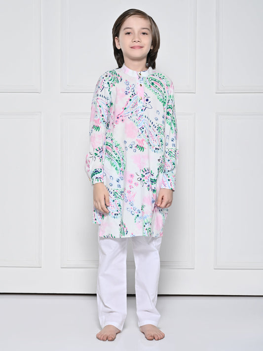 Samar - A White Kurta set for boys