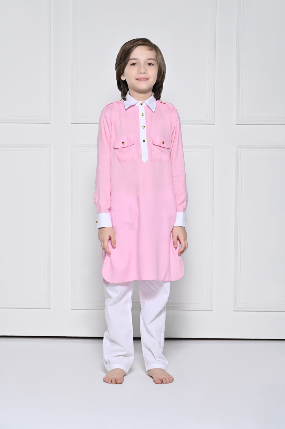 Pink Kurta Set - A Pink Pathani Kurta set for boys