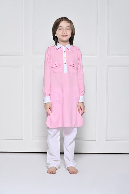 Pink Kurta Set - A Pink Pathani Kurta set for boys