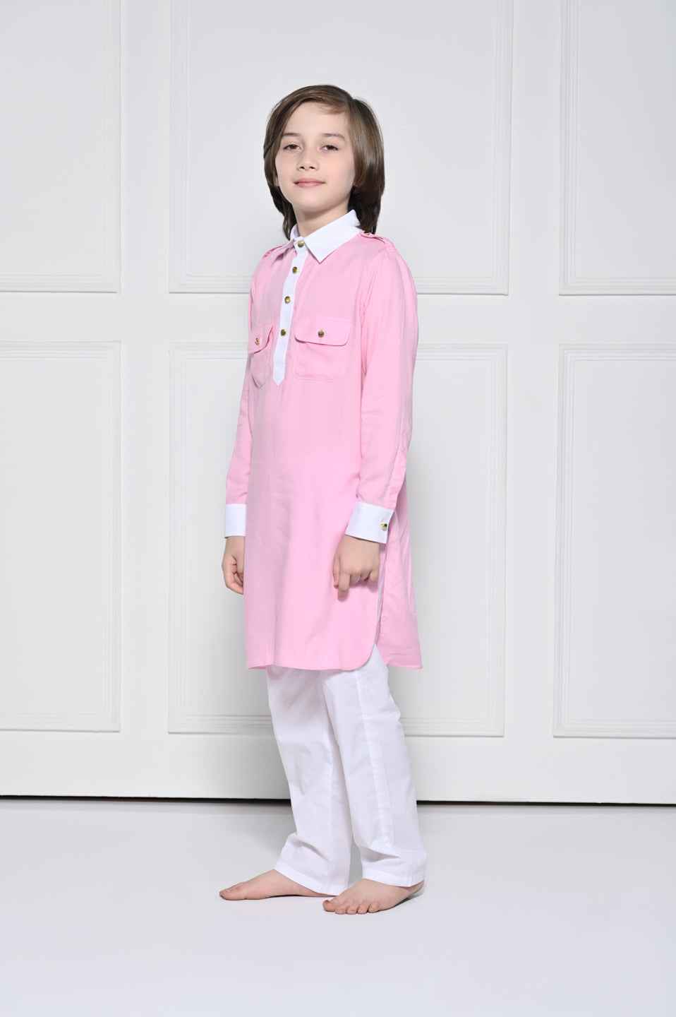 Pink Kurta Set - A Pink Pathani Kurta set for boys