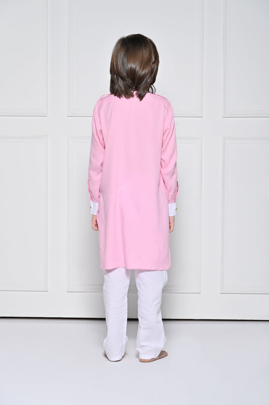 Pink Kurta Set - A Pink Pathani Kurta set for boys
