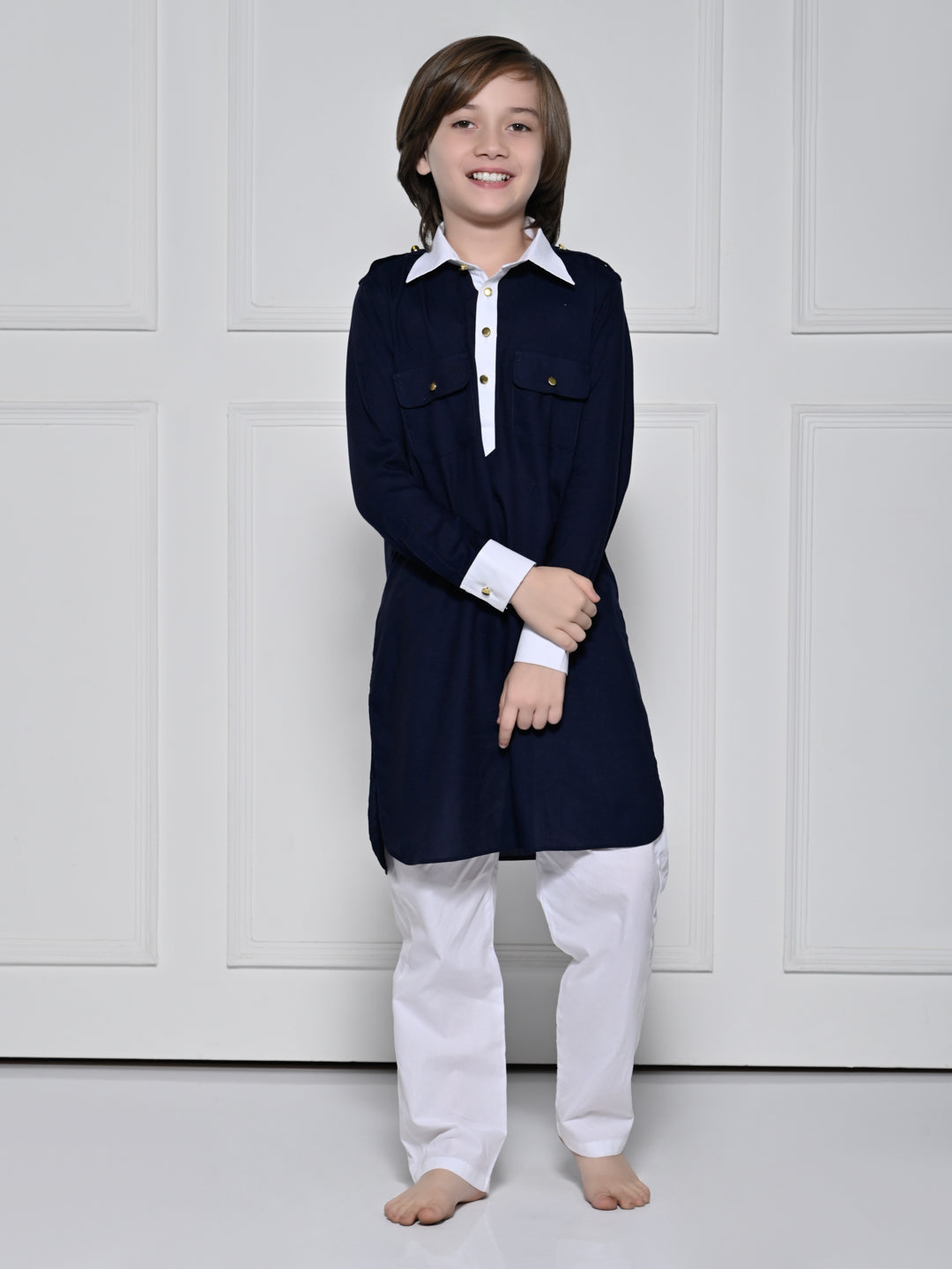 Navy Blue Kurta Set - A Navy Blue Kurta set for boys