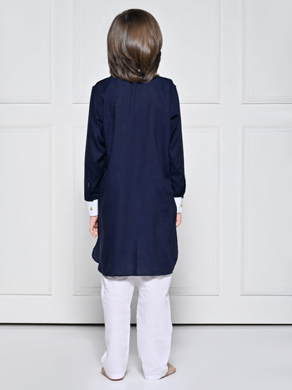 Navy Blue Kurta Set - A Navy Blue Kurta set for boys