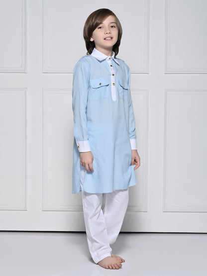Blue Kurta Set - A Light Blue Kurta set for boys