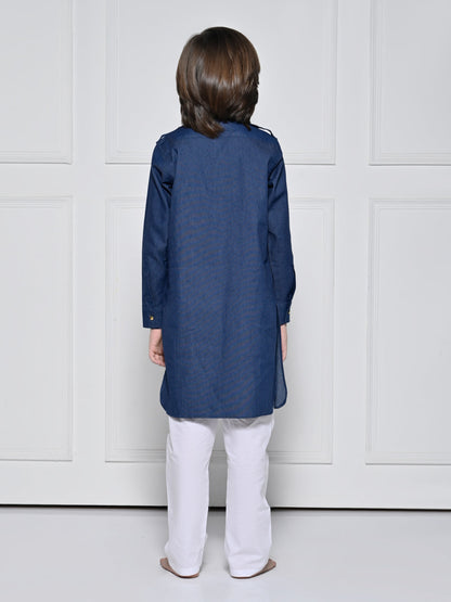 Denim kurta pajama set - A Denim Kurta set for boys
