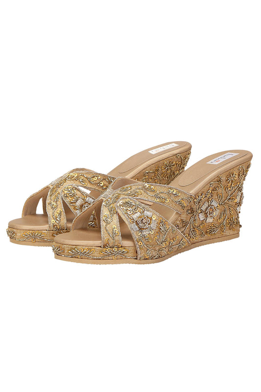 GOLD COLOUR POP ZARDOSI HEEL COVER