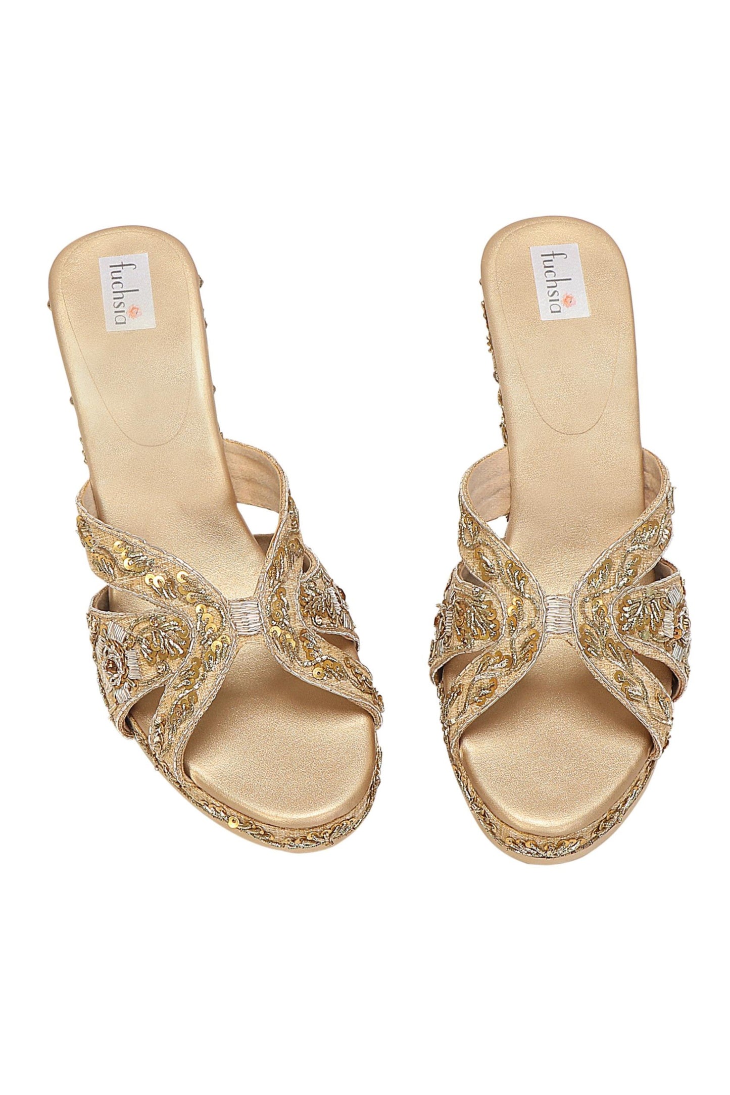 GOLD COLOUR POP ZARDOSI HEEL COVER