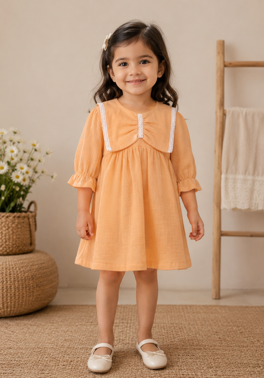 Peach collar dress