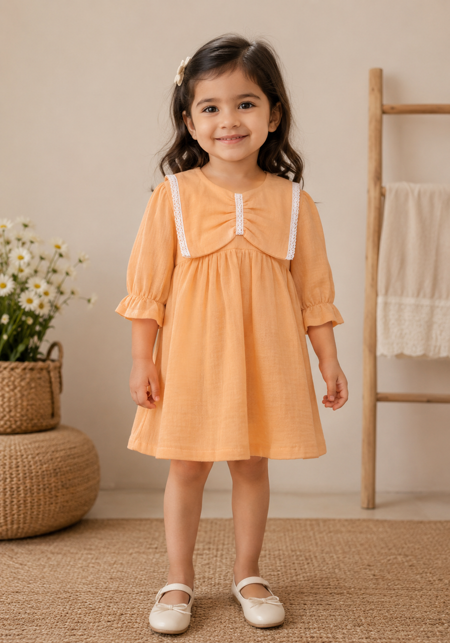 Peach collar dress