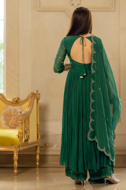 LARISSA ANARKALI SET – GREEN