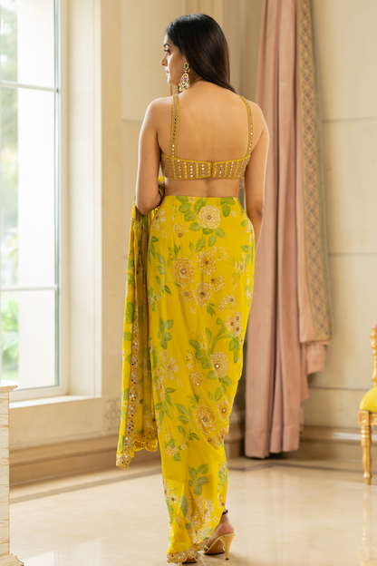 EMILY SAREE SET – YELLOW
