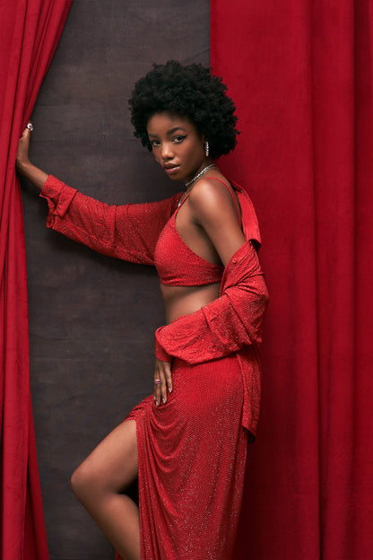 Scarlet Sparkle Trio Skirt Set