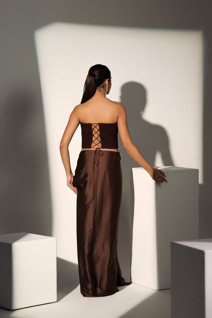 HOLLY CHANTELLE CORSET DRAPE SKIRT SET