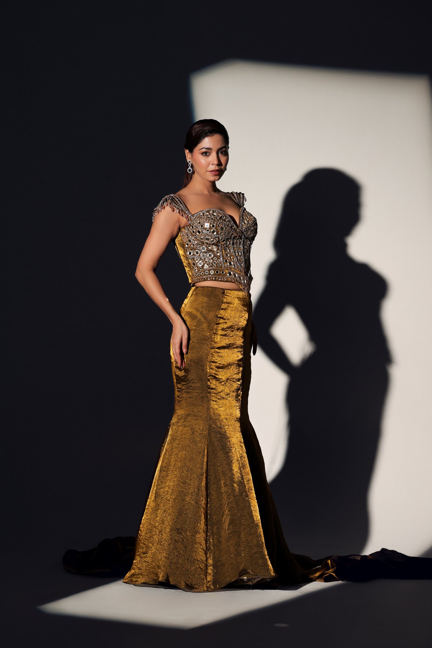 SERENA MIRROR CORSET MERMAID SKIRT SET