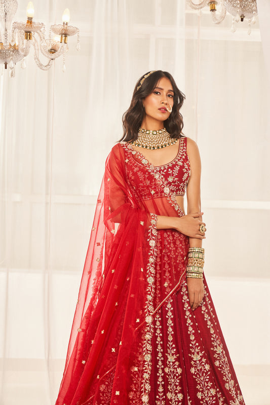 Cherry Red Bridal Set