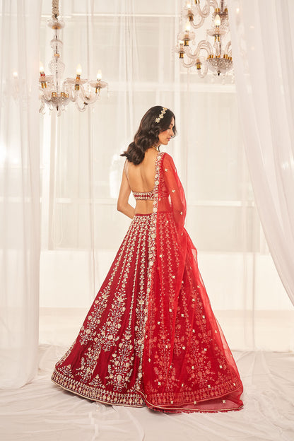 Cherry Red Bridal Set