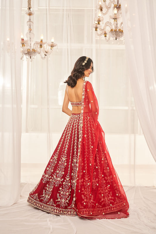 Cherry Red Bridal Set