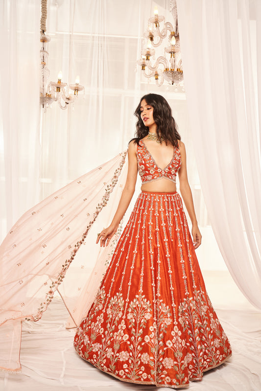 Burnt Orange Bridal Set