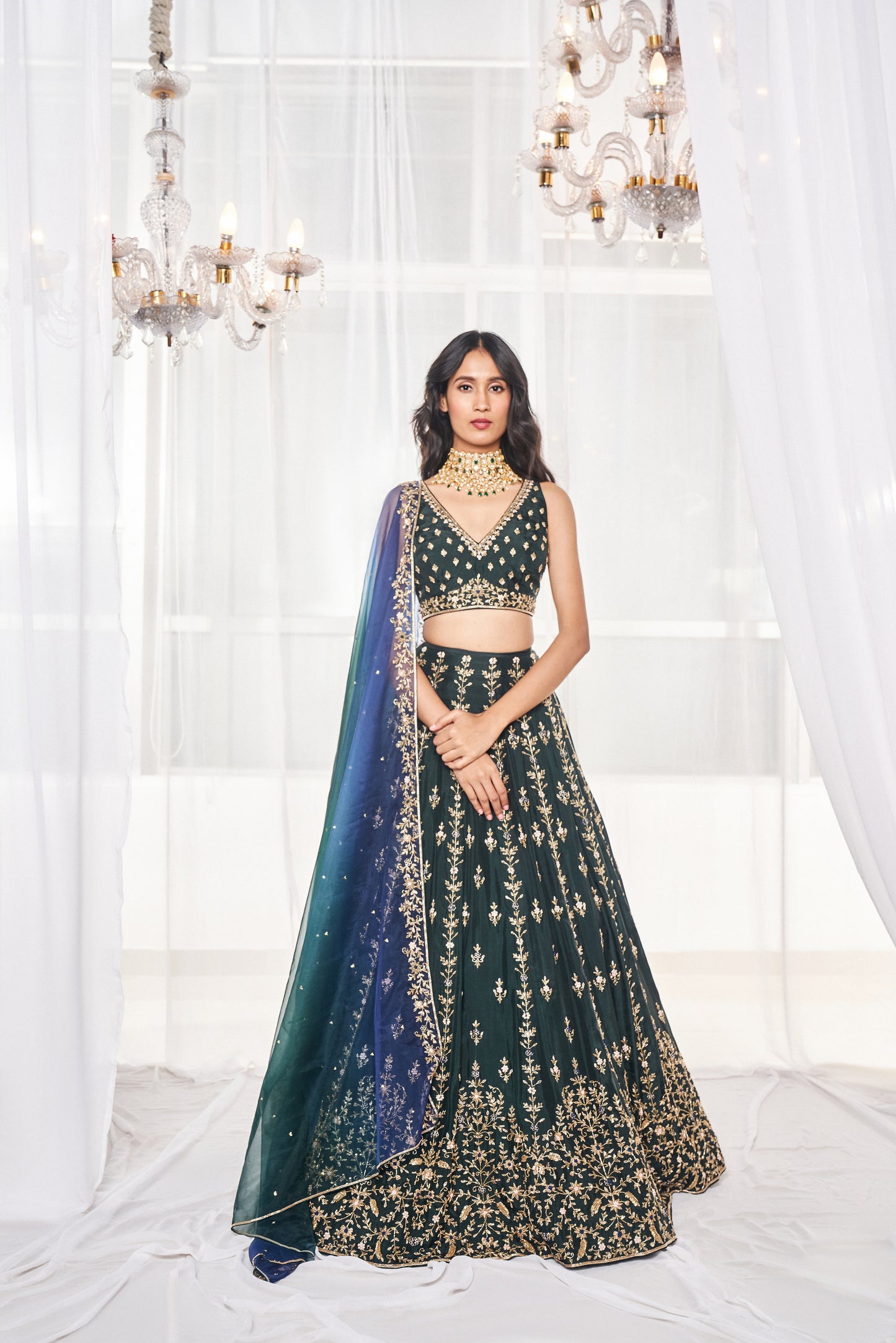 Bottle Green Bridal Set