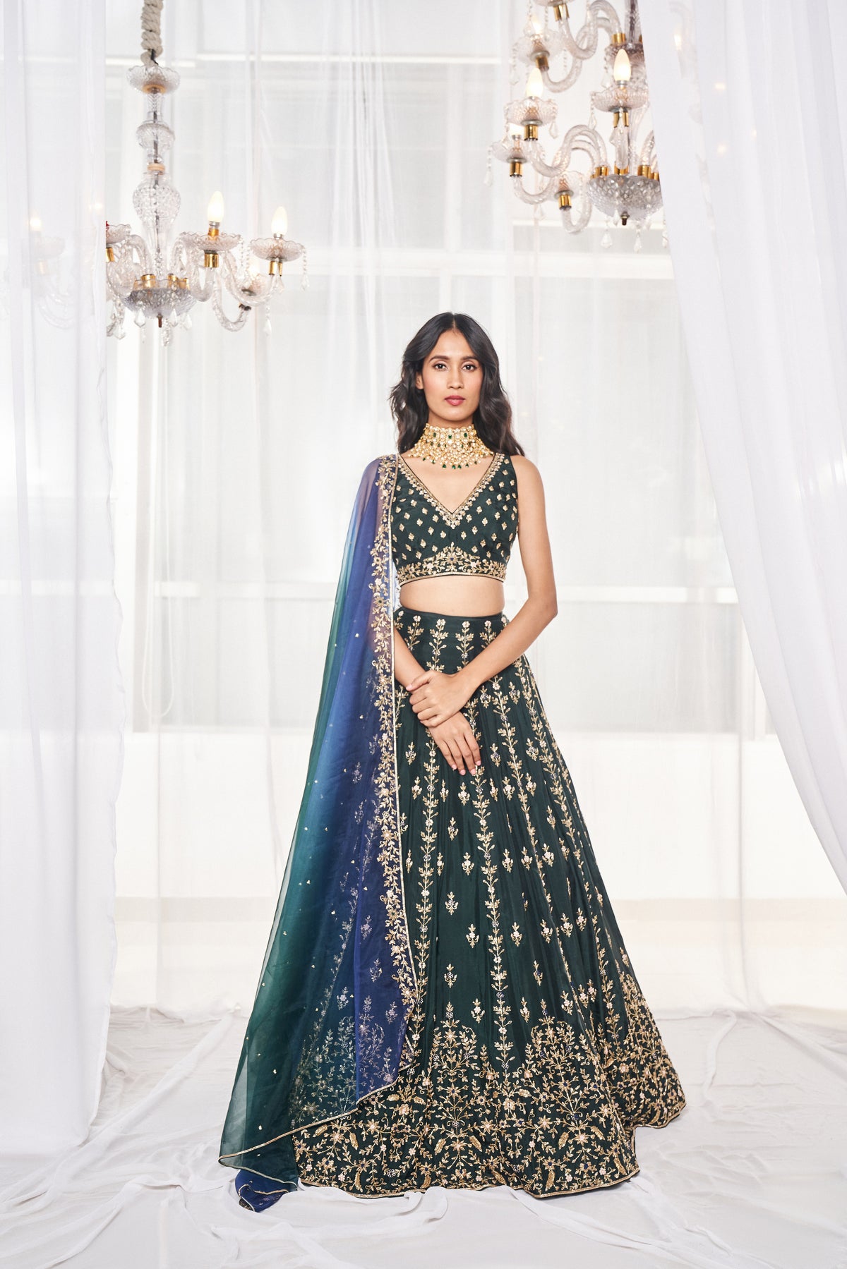 Bottle Green Bridal Set