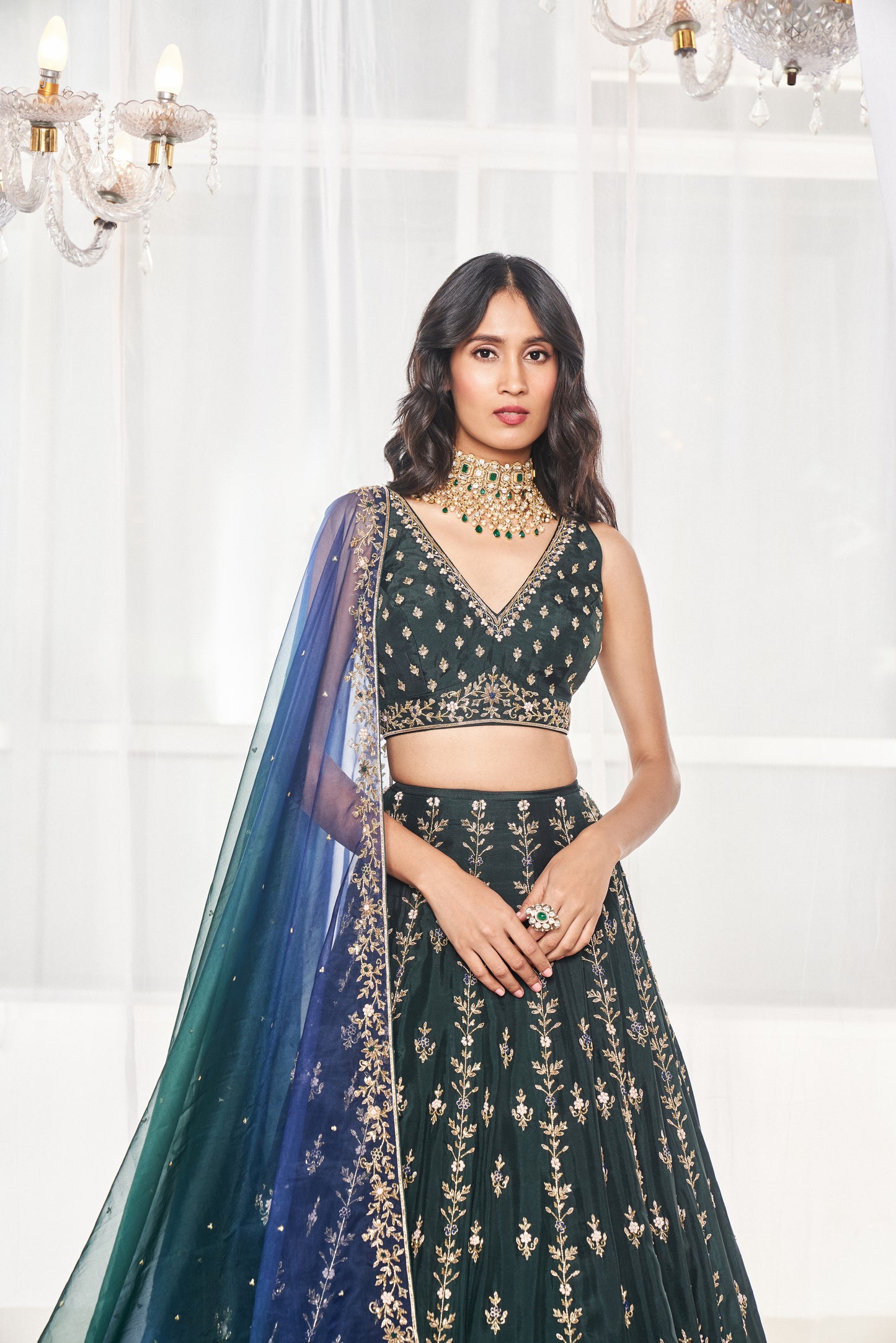 Bottle Green Bridal Set