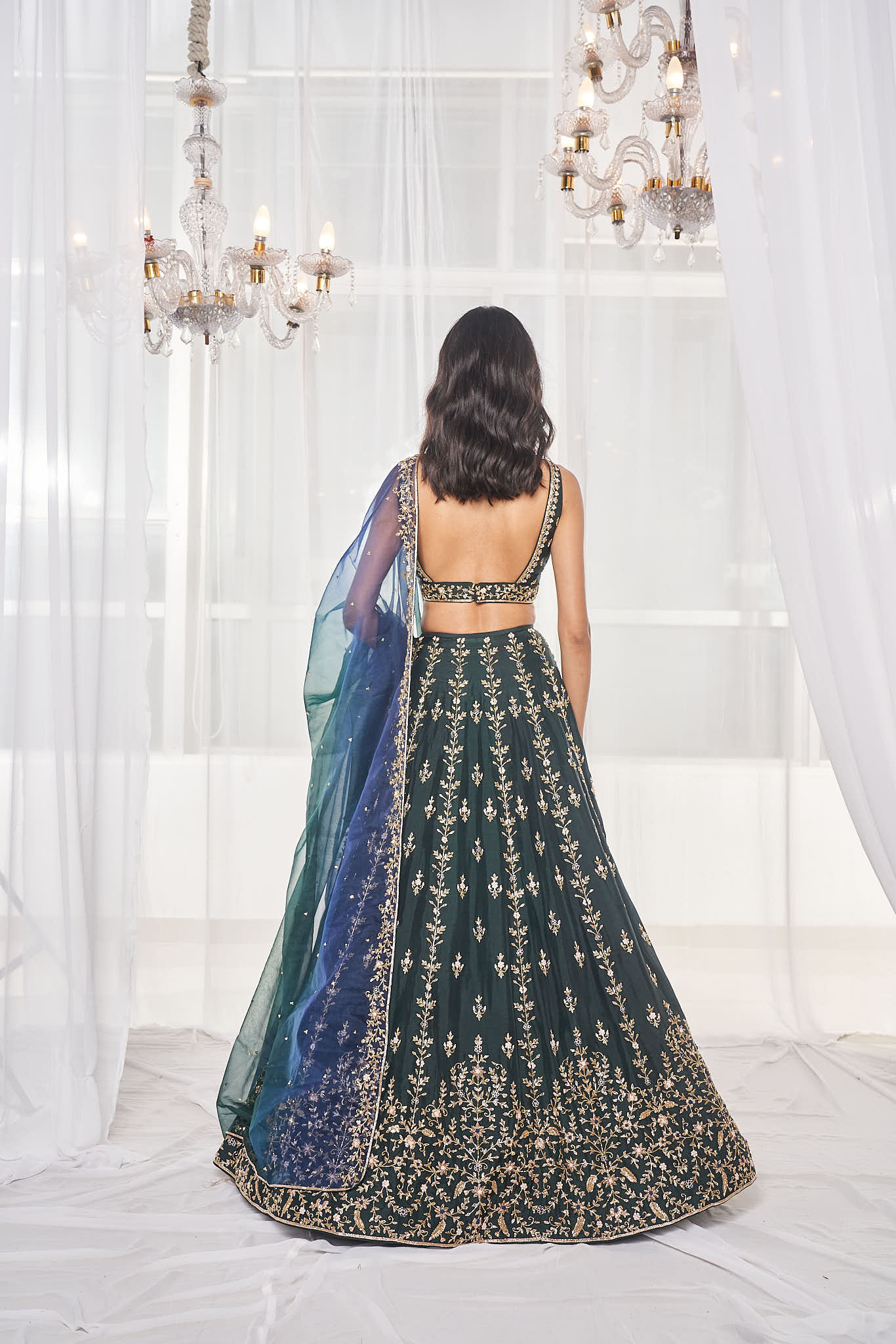 Bottle Green Bridal Set