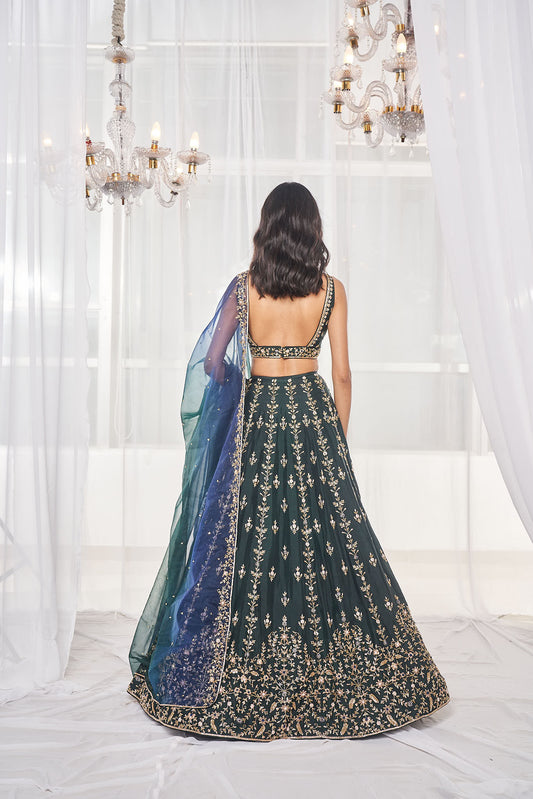 Bottle Green Bridal Set