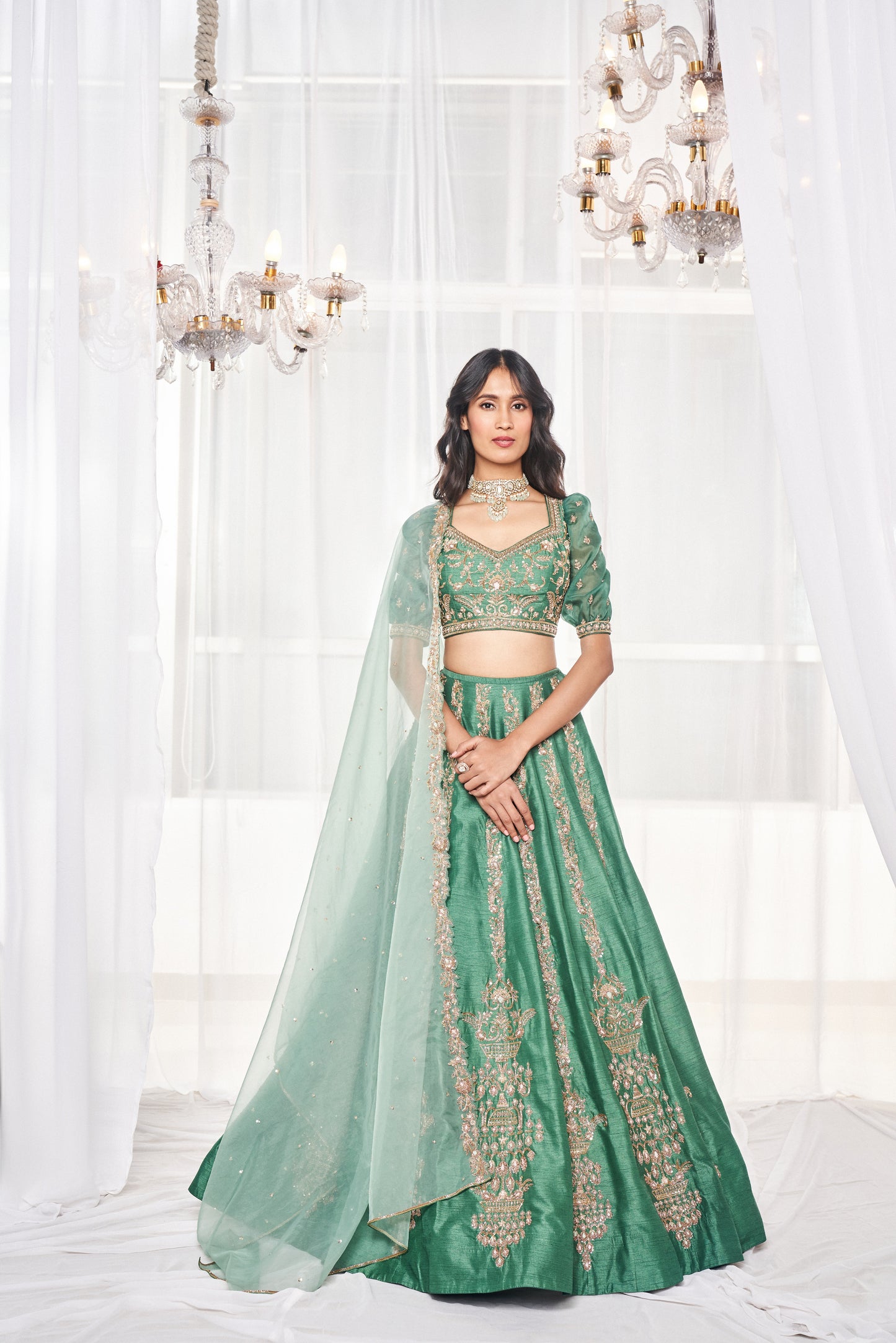 Teal Green Bridal Set