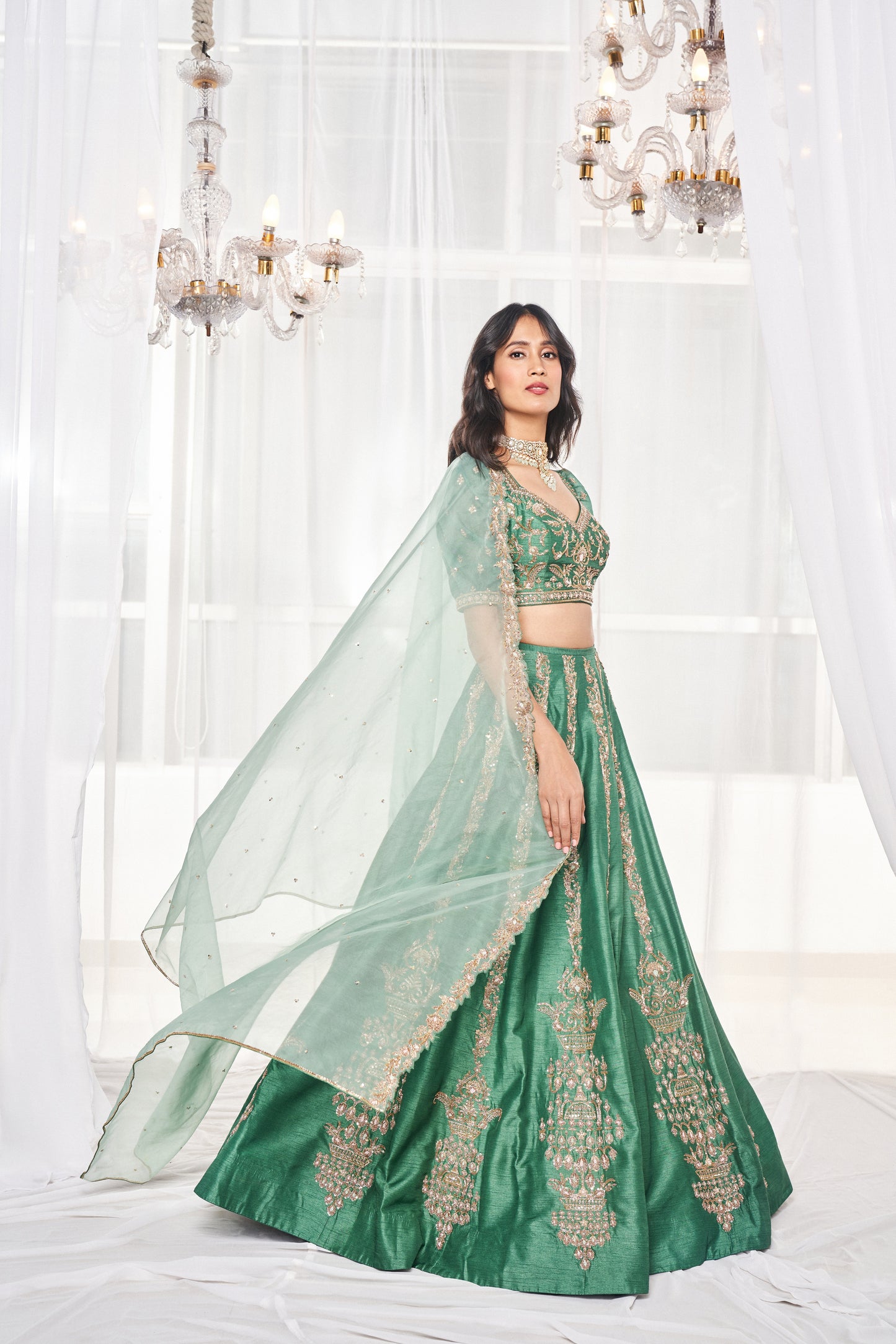 Teal Green Bridal Set