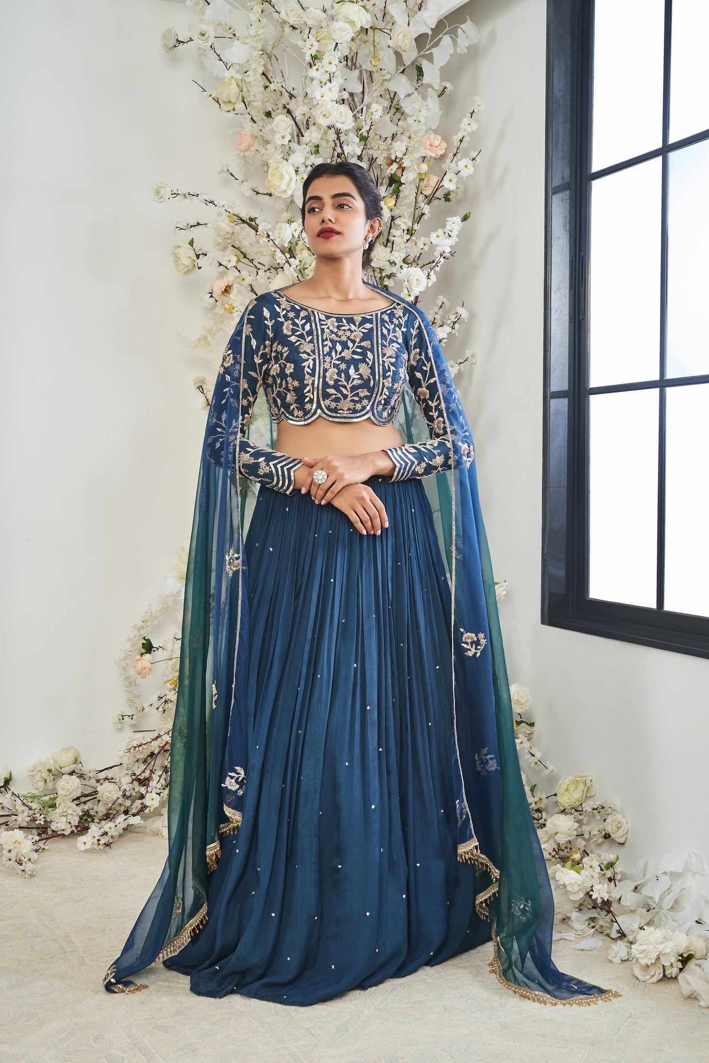 Teal Blue Lehenga